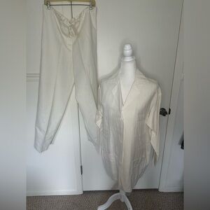 Victoria's Secret Vintage Gold label white Cotton-Linen Blend Set size M